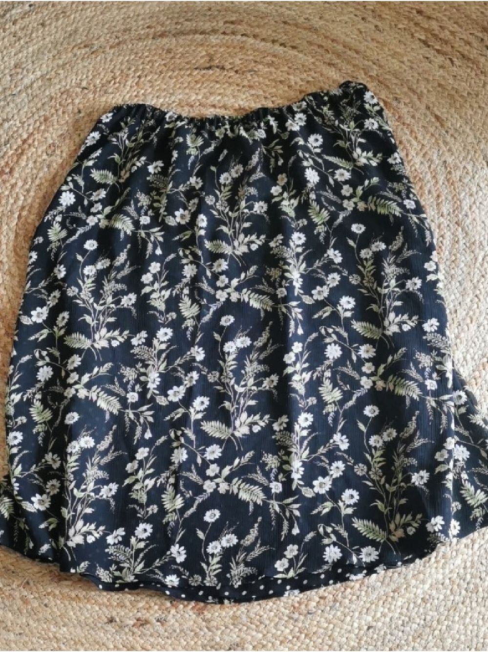 Womens White Stag 90s Cottagecore Floral Polka Dot Reversible Skirt. 12/14